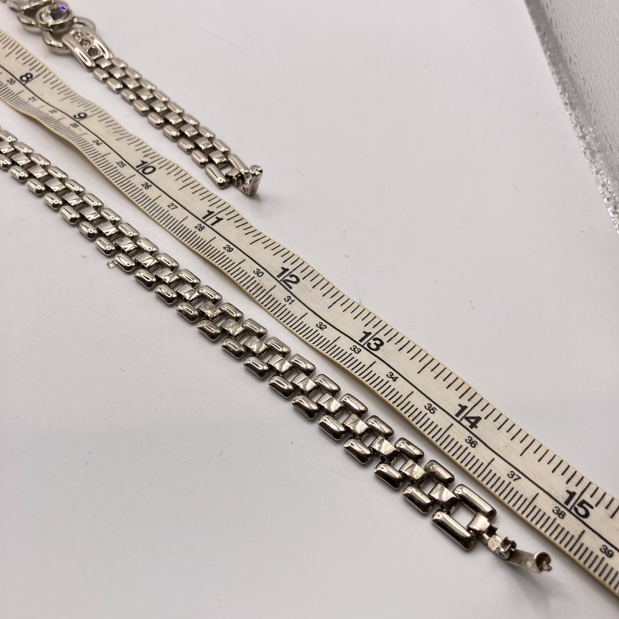 Panther link necklace 36cm bracelet 20cm set decorative silver tone metal unisex