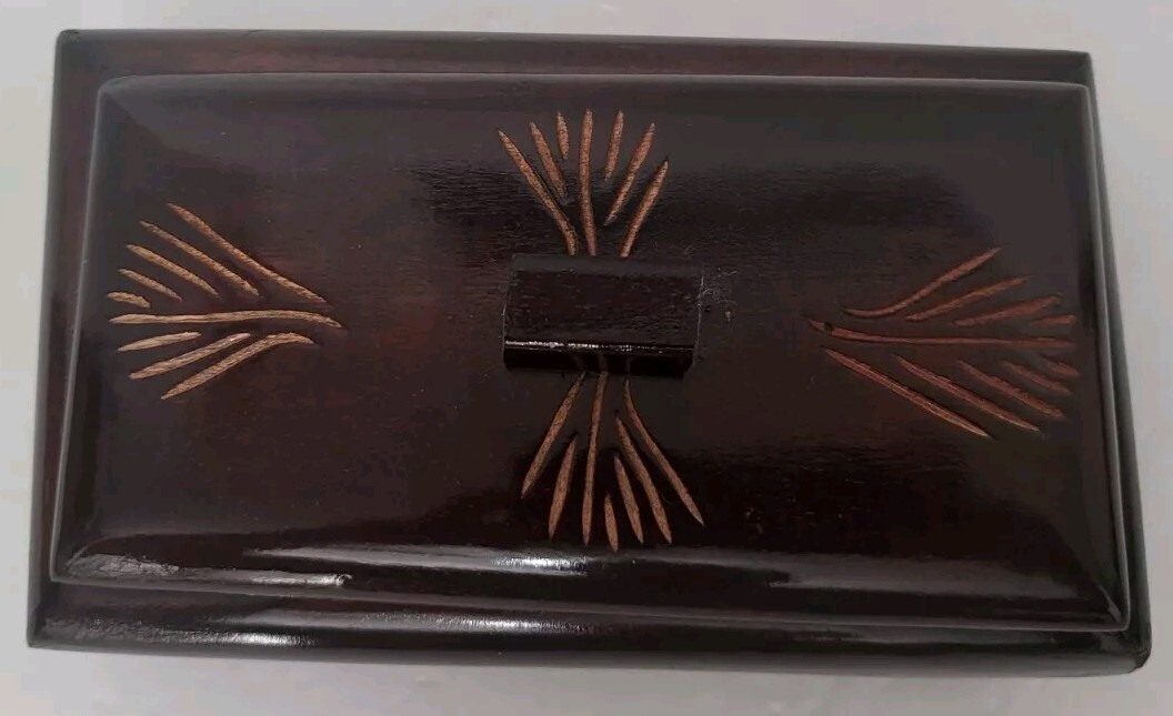 Handmade Wooden Craved Keepsake Jewelry Box, Trinkets, Gift Box