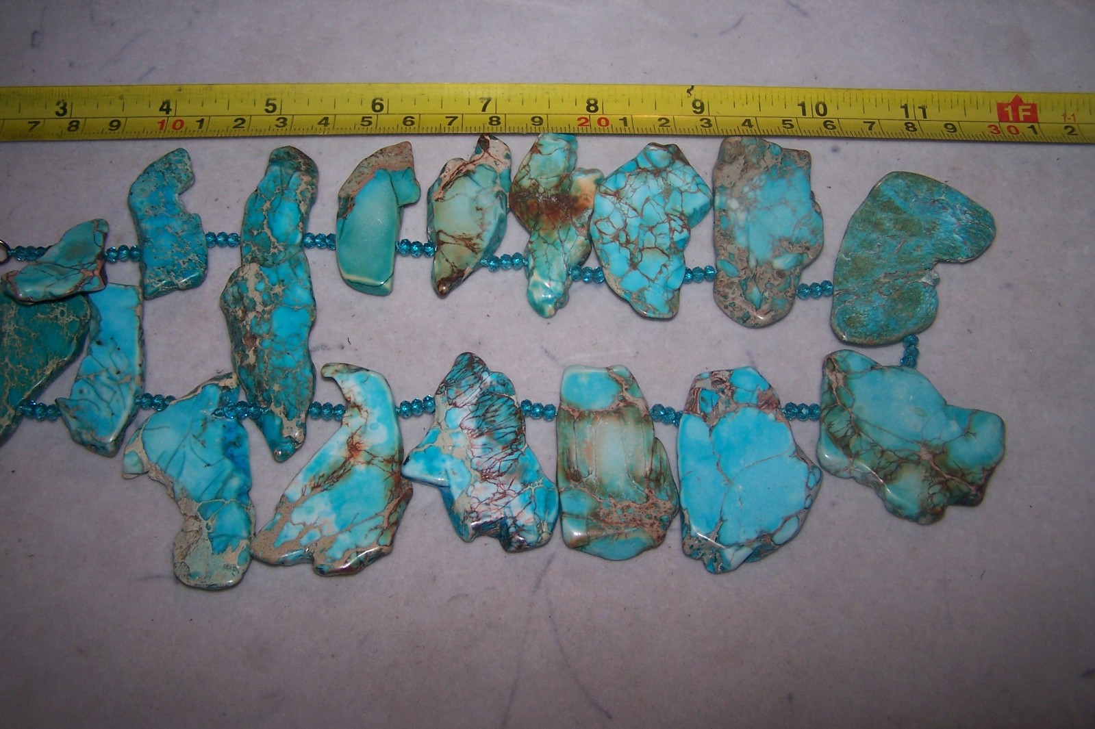 NWOT LUC Lucas Lameth Sterling Silver Turquoise Jasper Slab Statement Necklace