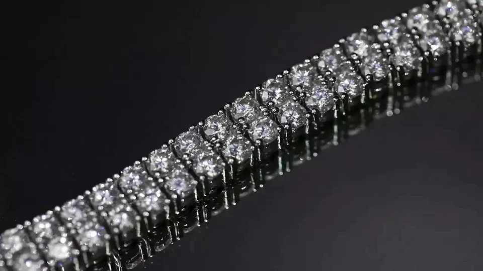 10.00Ct Round Lab Created Diamond Men’s Tennis Bracelet 14K White Gold Plated