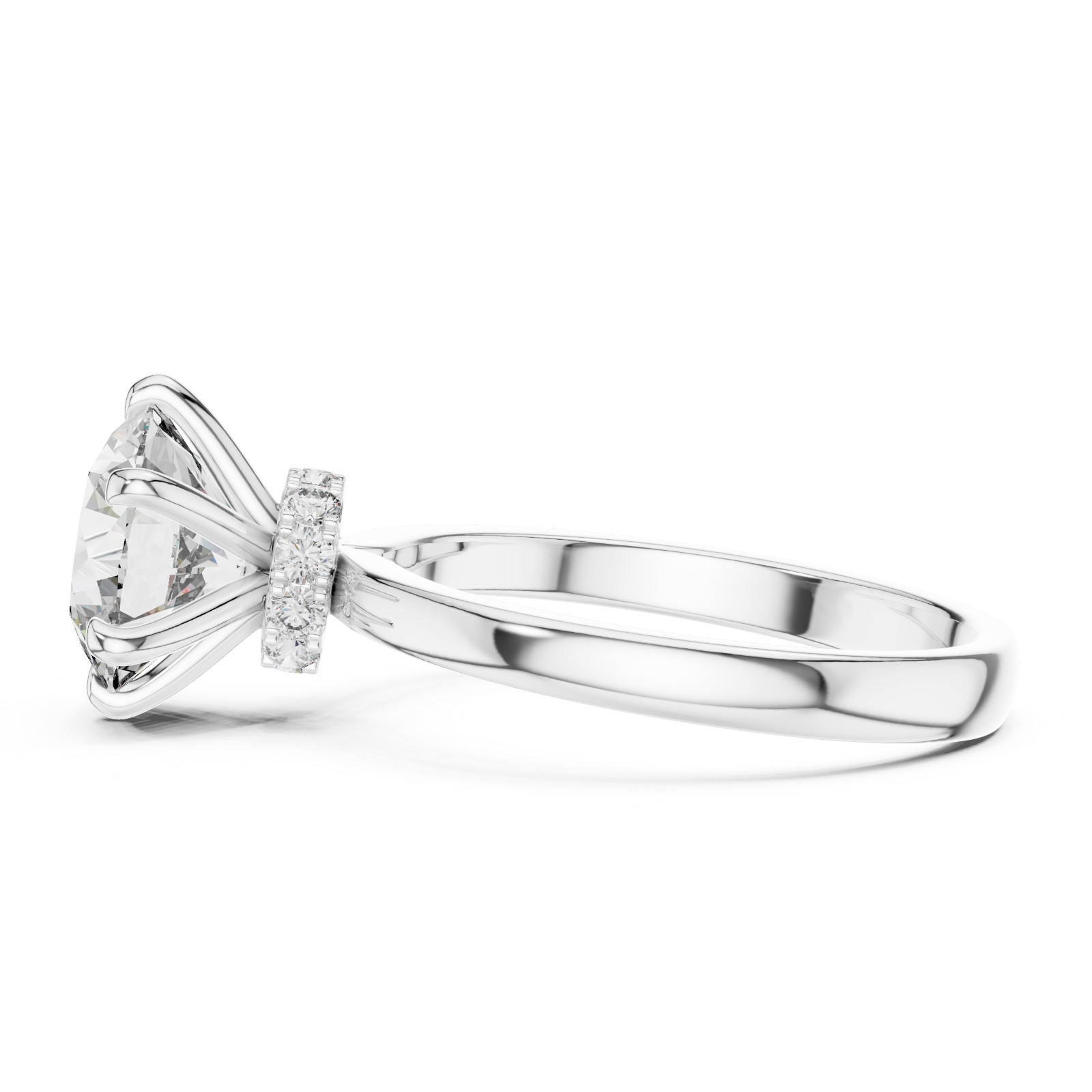 2.15Ct Round Cut Natural Moissanite Engagement Solitare Ring 925 Sterling Silver