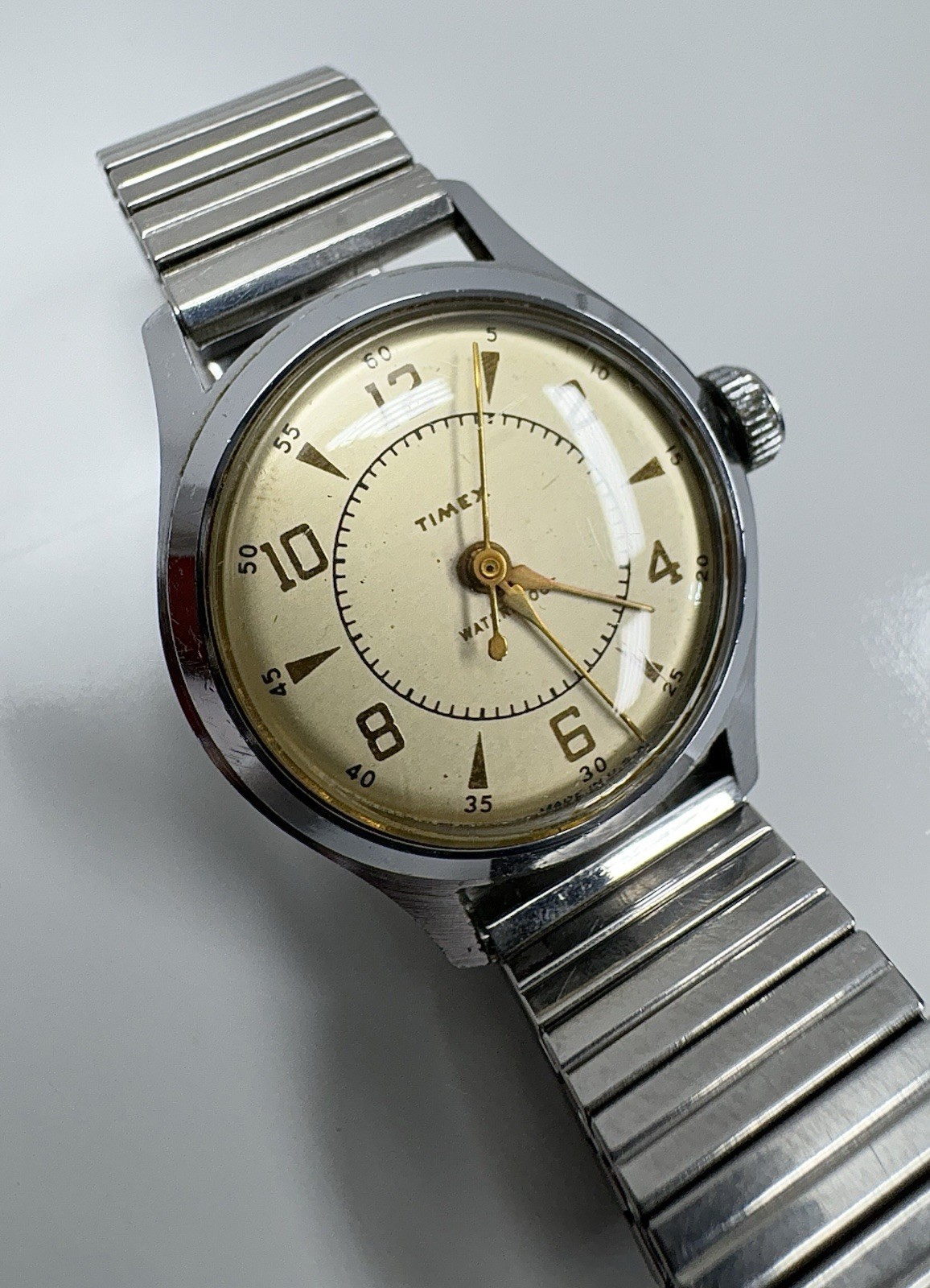 Timex Marlin 1950’s US Time Mens Watch Dust-proof Waterproof Vintage Chrome