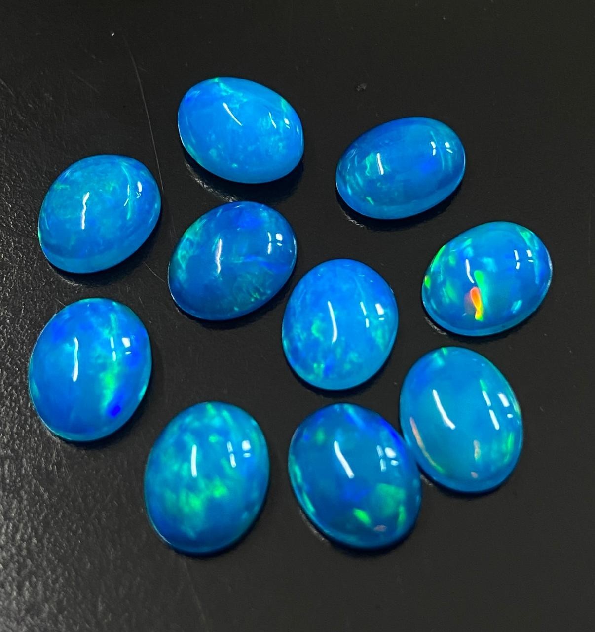 Sky Blue Ethiopian Opal Oval Cabochon– Loose Gemstone for Making 3x5mm – 8x10mm