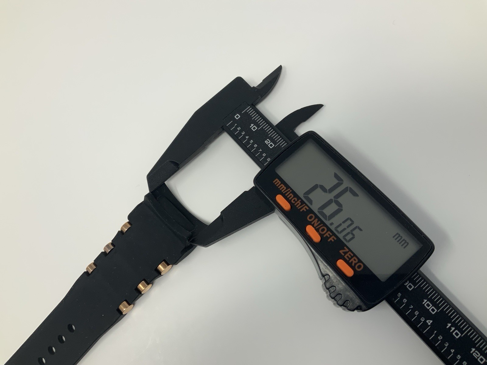 NOS Swiss Legend Black Rubber with rose gold buckle 19mm