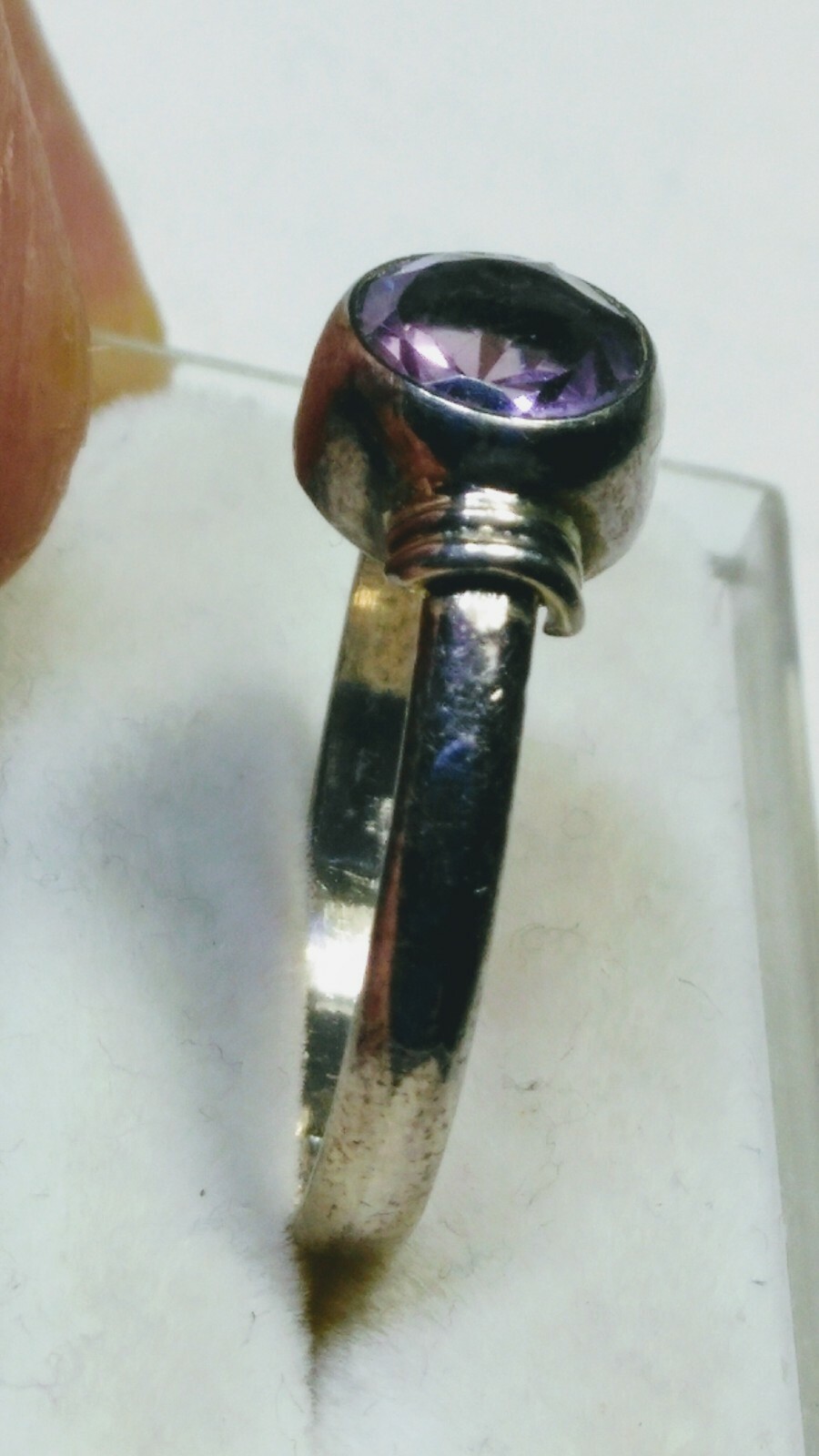 CUTE NATURAL SMOKY QUARTZ IN STERLING SILVER.925 RING SIZE 8.75-9.0!