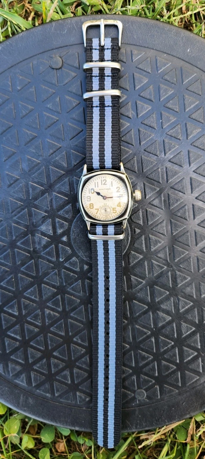 Vtg Waltham 1926 PVD Military Grade 365 Men’s 30mm Watch 15 Jewels NATO Strap!!!