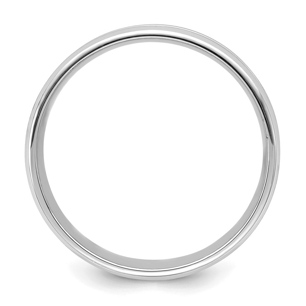 14k White Gold 6mm Lightweight Satin with Center Groove Wedding Band Ring Sz 11