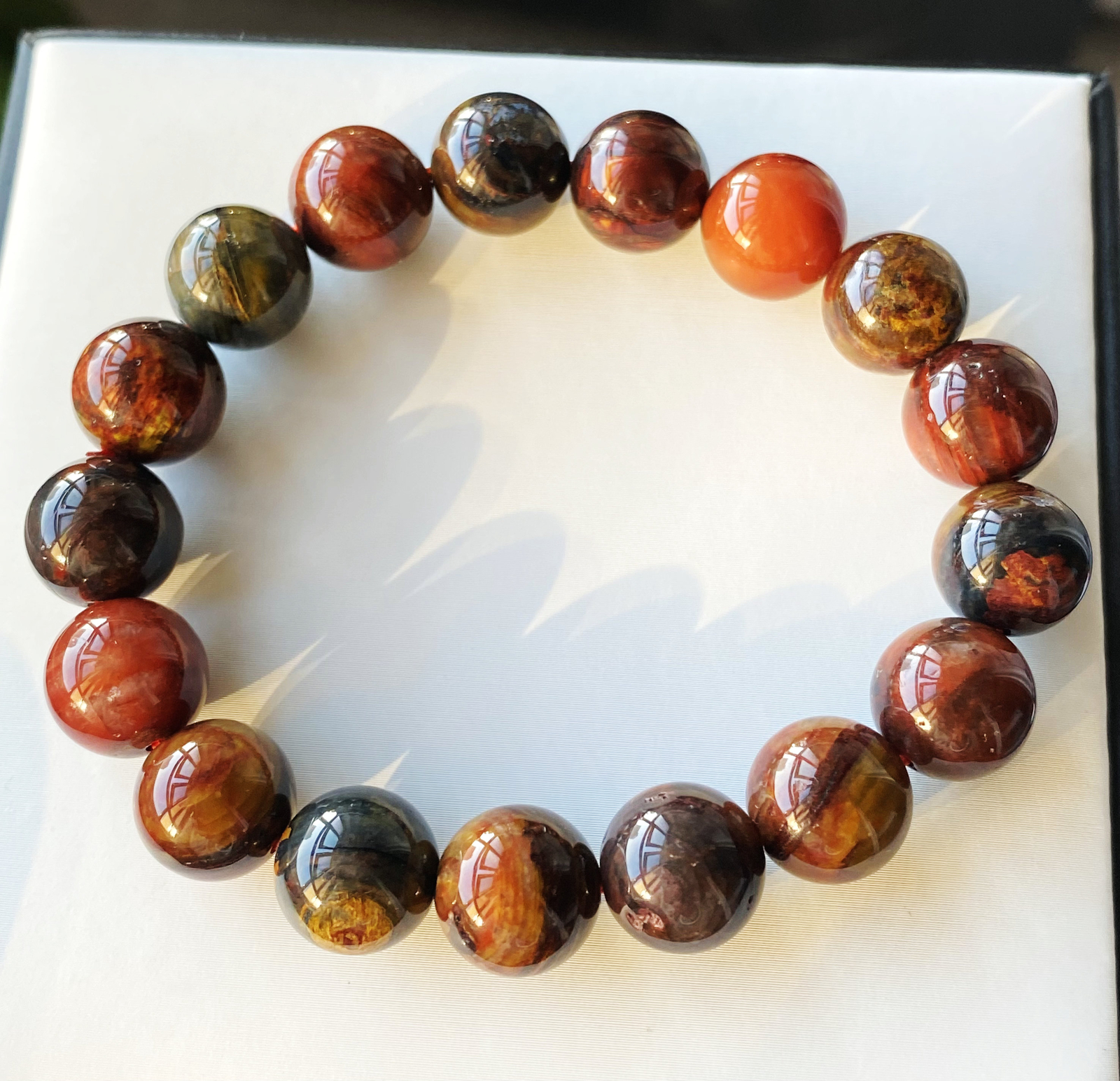 11.8mm Natural Color Pietersite Namibia Gemstone Beads Bracelet 1329