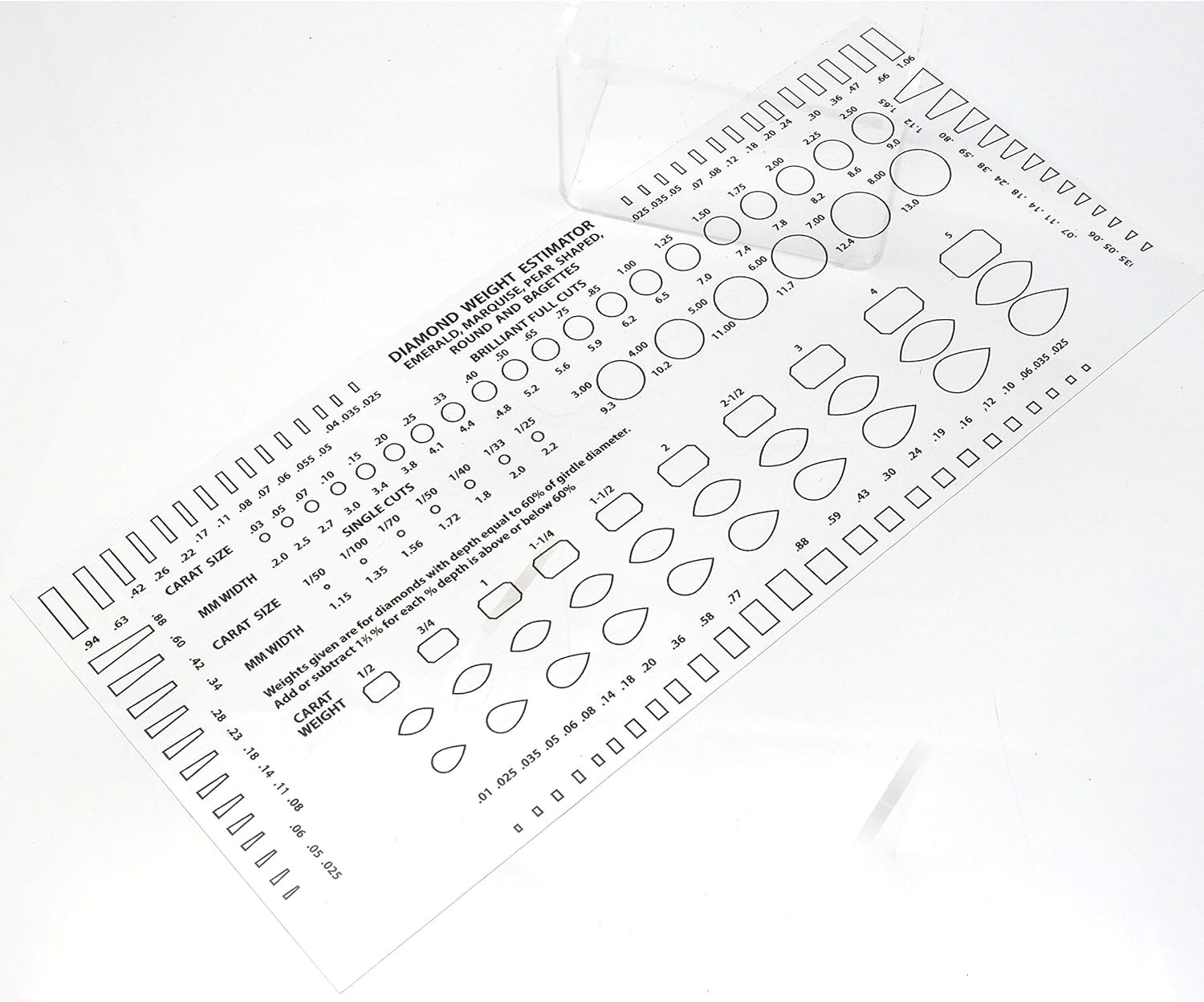 Diamond Gemstone Weight Gauge Gem Sizer Template Tool