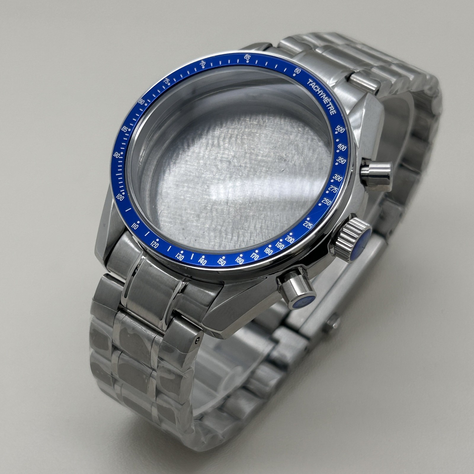 DIY Watch Part Kit for VK63 VK64 Speedmaster 39.7mm Watch Case Steel Strap