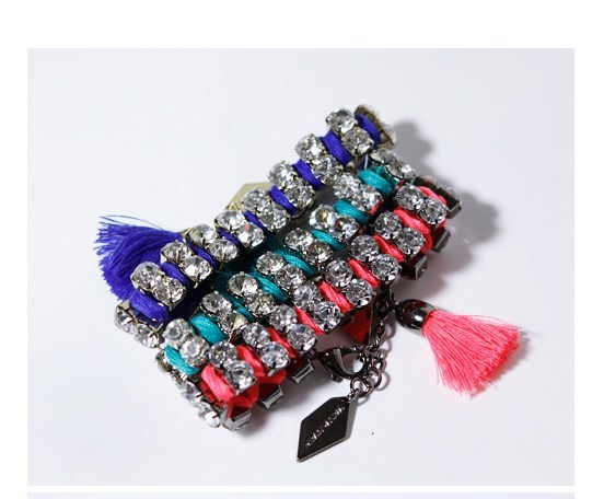K-POP GIRLS’ GENERATION TAEYEON ROYAL BLUE TWO LINES BRACELET NEW
