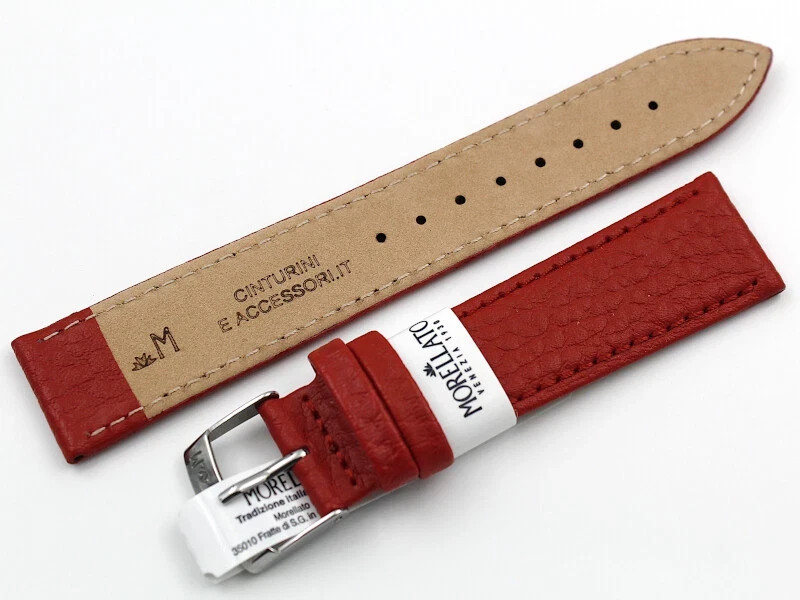 Watch Band Morellato Genuine Leather Red Various Sizes Handmade Made Italy New