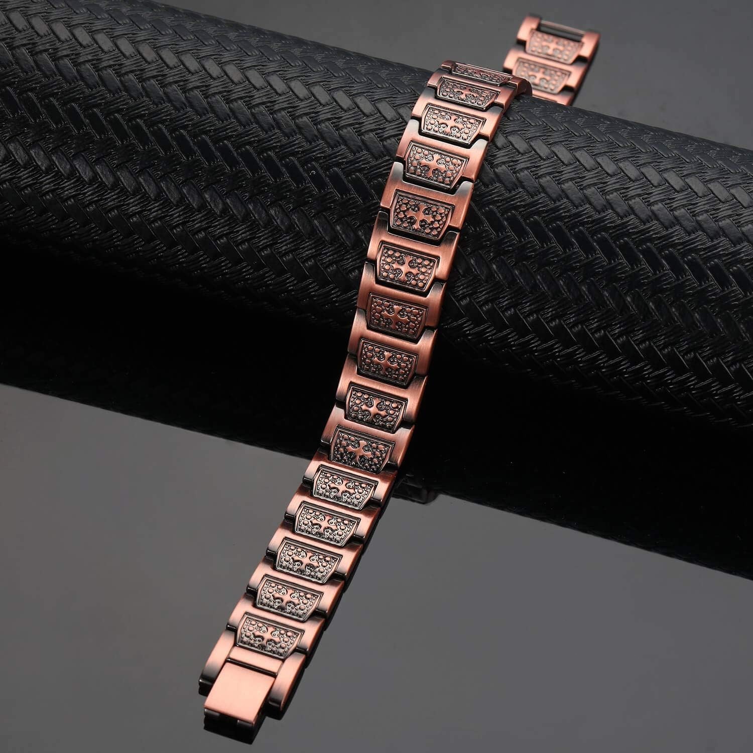 Double Sided Black Copper Magnetic Bracelet for Men Adjustable Pain Relief Arthr