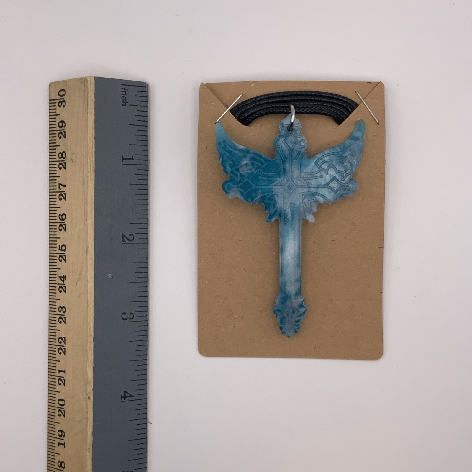 House Of David Handmade Cross Necklace Marbled Dream Water