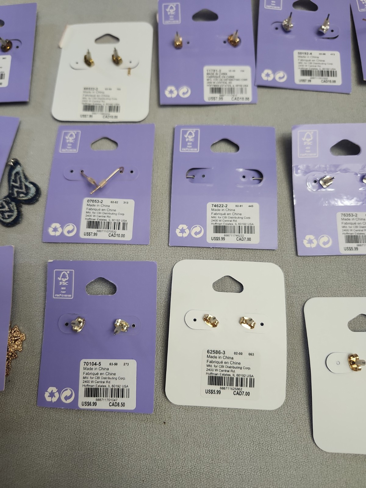 Claire’s Fashion Jewelry Pierced Earrings. Lot Of 21 Pieces