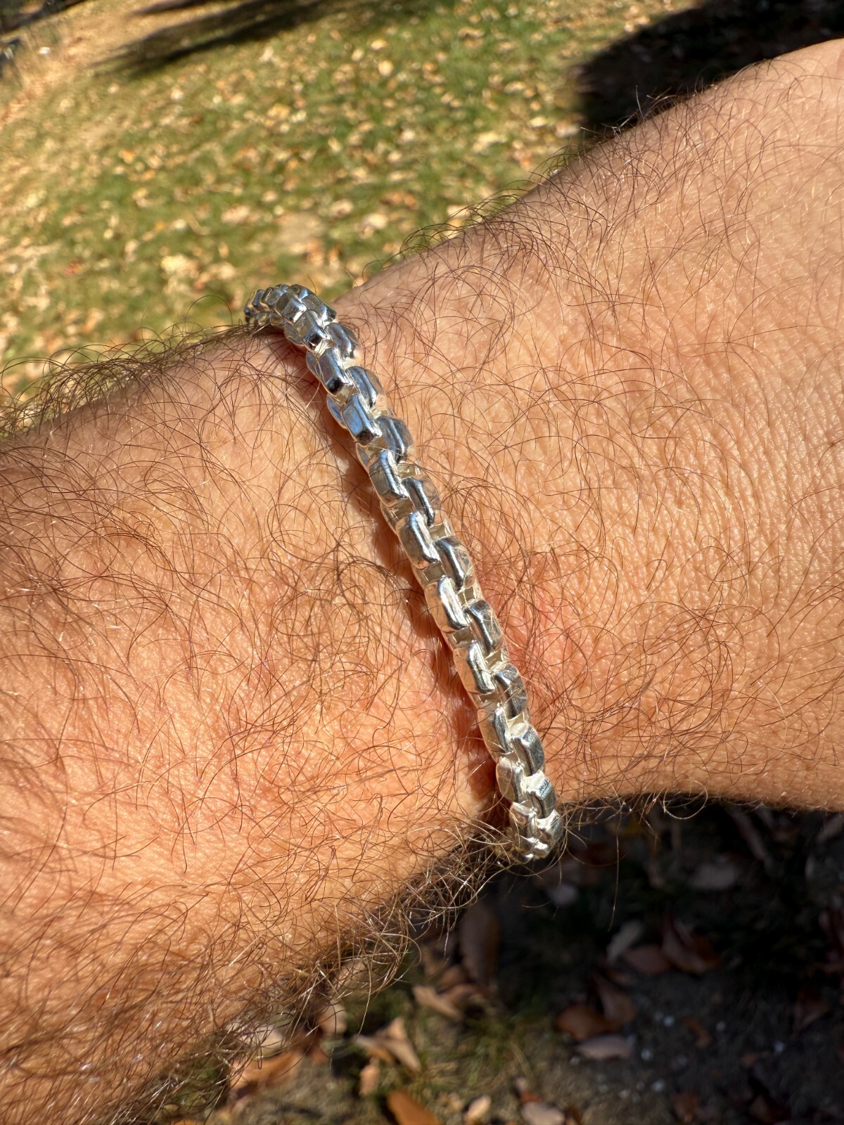 Real 925 Sterling Silver 5mm Men’s Hollow Puff Box Rolo Hermes Link Bracelet