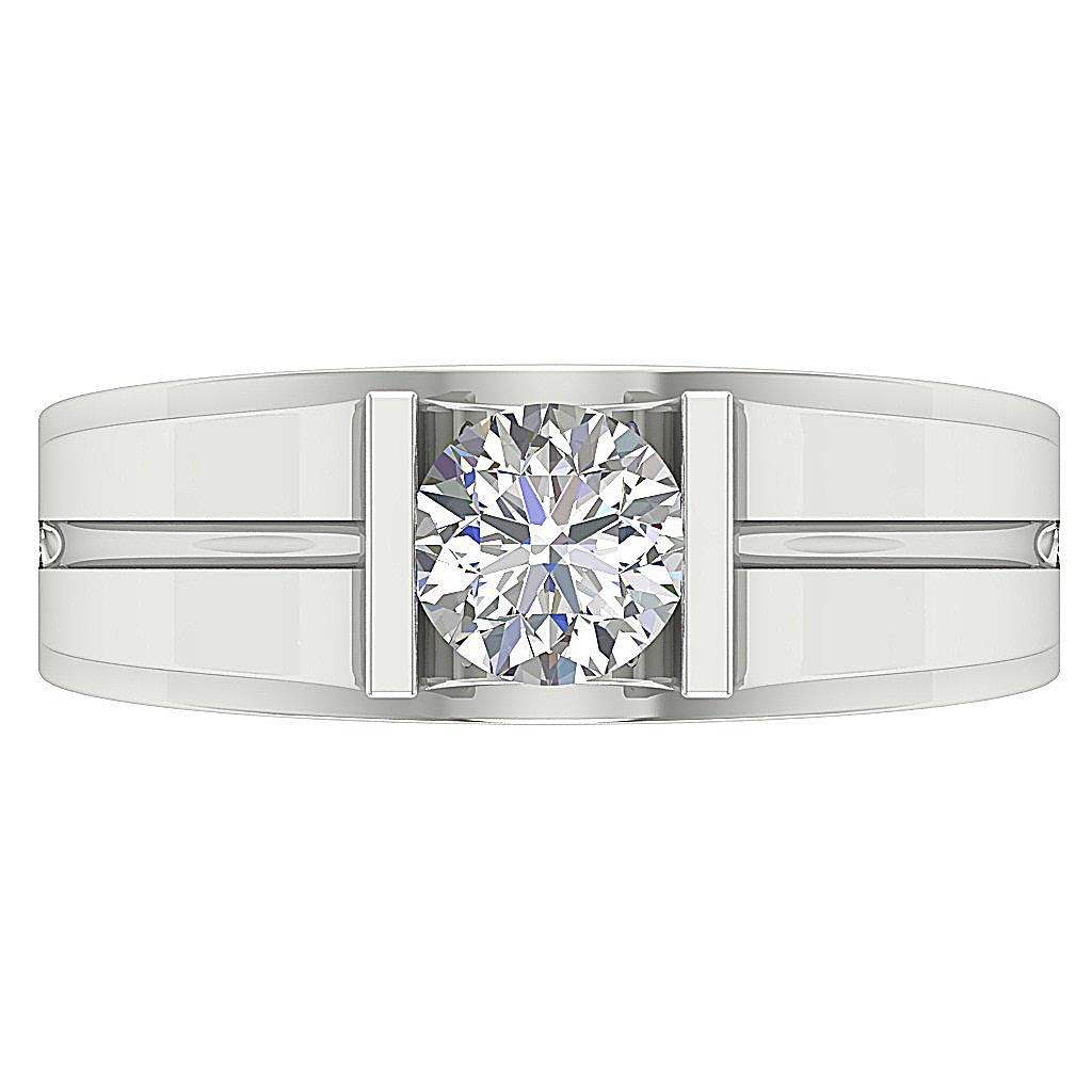 VS F 2.00 – 3.00 Ct Solitaire Lab Grown Diamond Men’s Engagement Ring 14K Gold