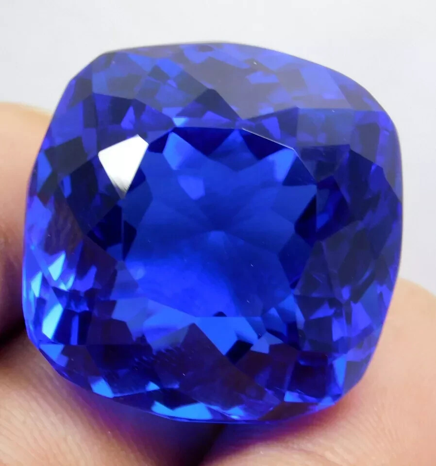 Blue Tanzania Of Tanzanite Certified Cushion Cut 93.15 Ct Natural Loose Gemstone