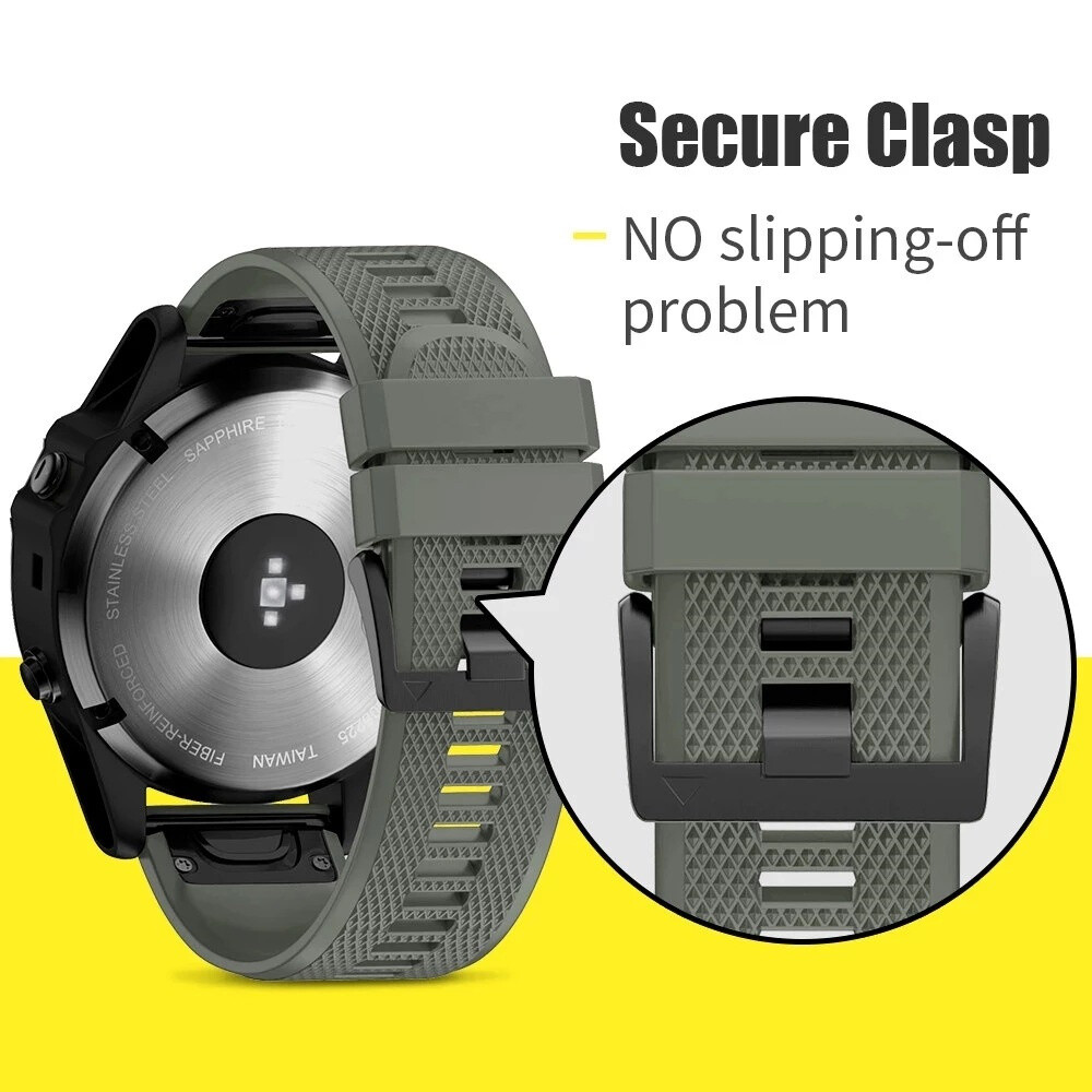 Easy Fit Silicone Strap For Garmin Fenix 7 7X Solar 6 6X Pro 5 5X 3 Watch Band