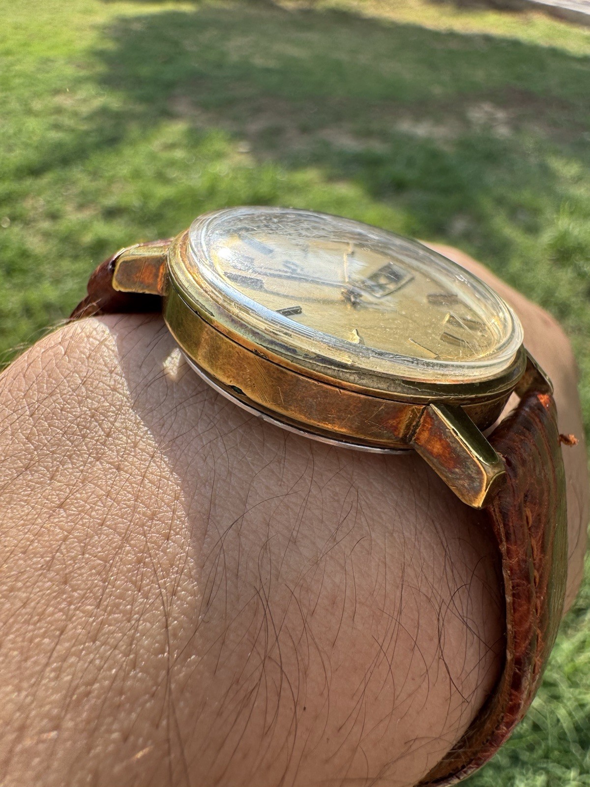 Vintage OMEGA Seamaster Day Date Gold Plated Auto Men’s Watch Authentic