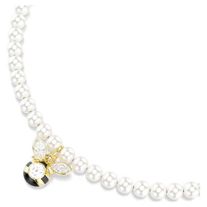 Swarovski Idyllia necklaces Crystal-like pearls, mixed cut, honeybee