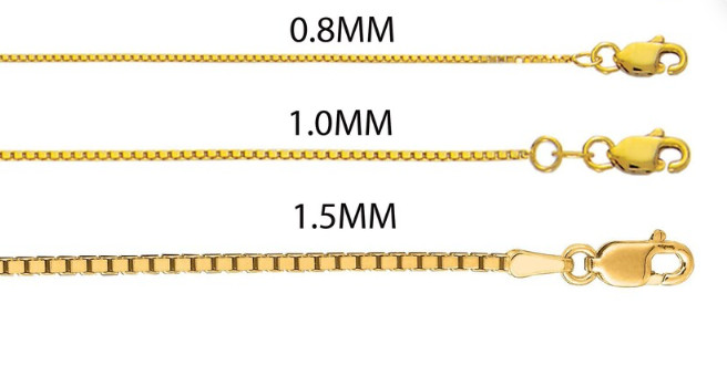 10kt Yellow Gold 24″ Classic Box Link Pendant Chain/Necklace 1MM 3.3 Grams