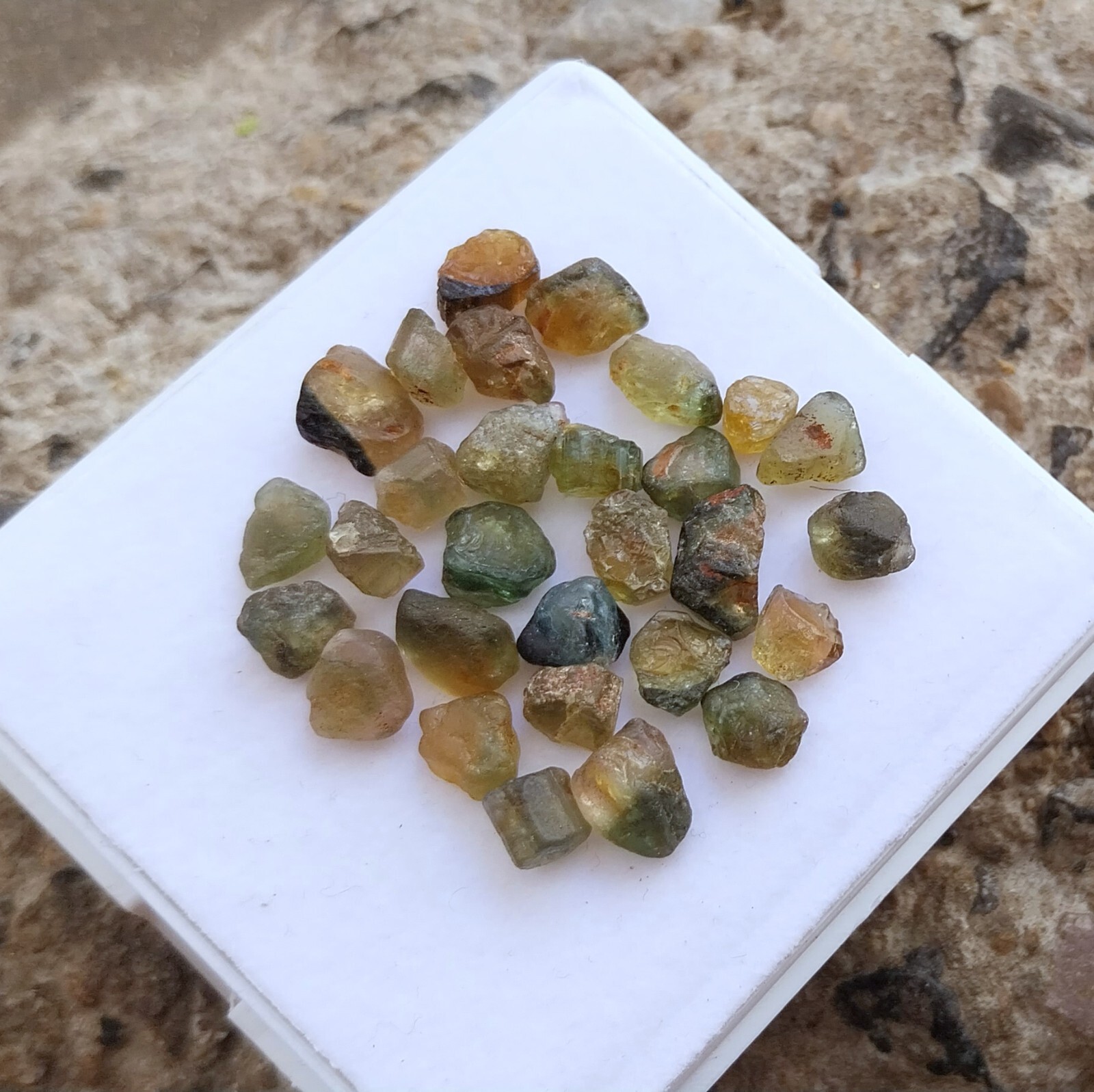 40 Carat 5 to 8 MM Natural Multi Color Tourmaline Raw Rough 29 Piece Lot Gems