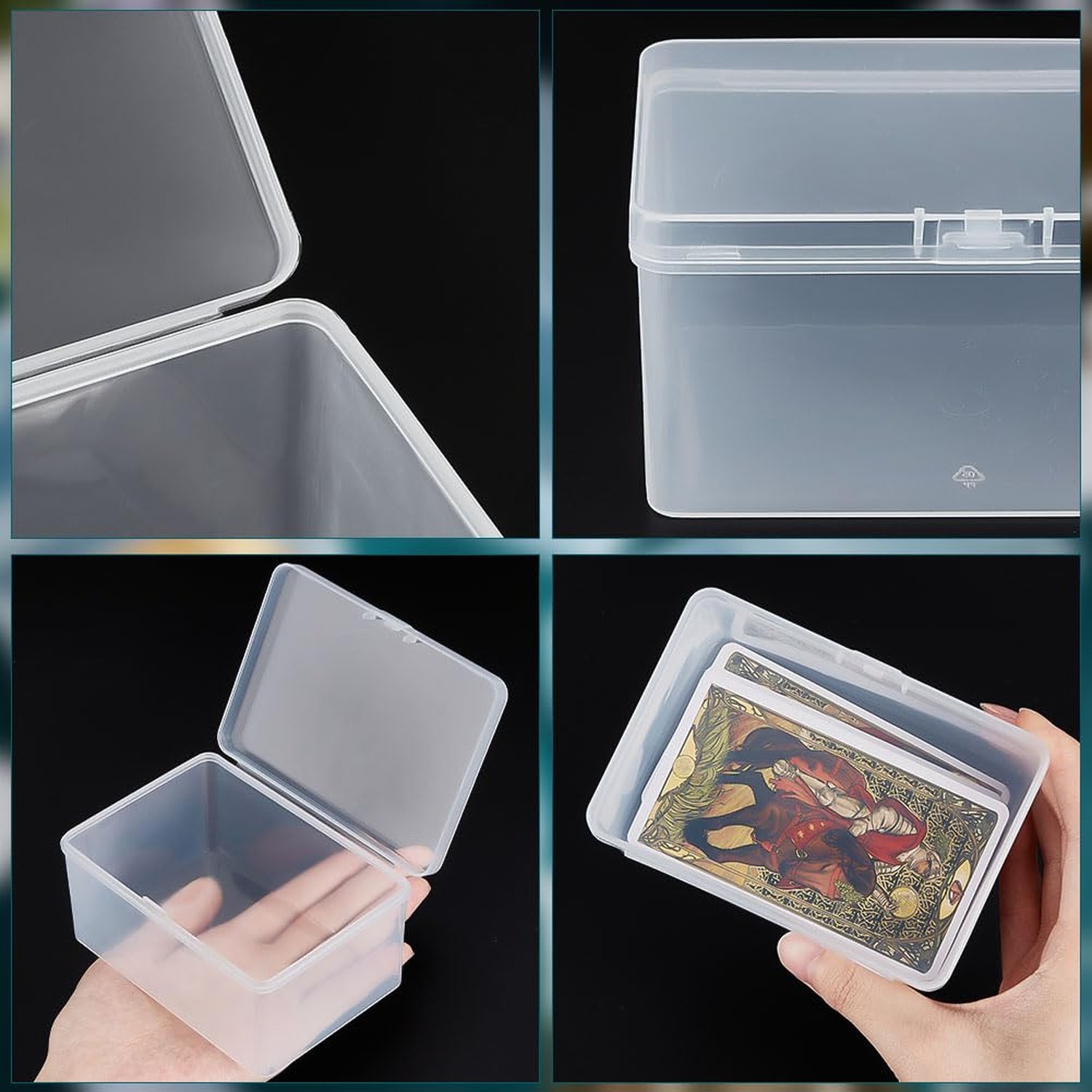 NBEADS 4 Pcs Mini Plastic Storage Containers Box, 3.94×2.6×1.52 Inch Plastic …