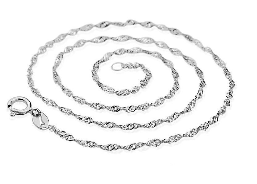 925 Silver Charm Cubic Zirconia Choker Bib Pendant Necklace 18″ Chain Gift Box