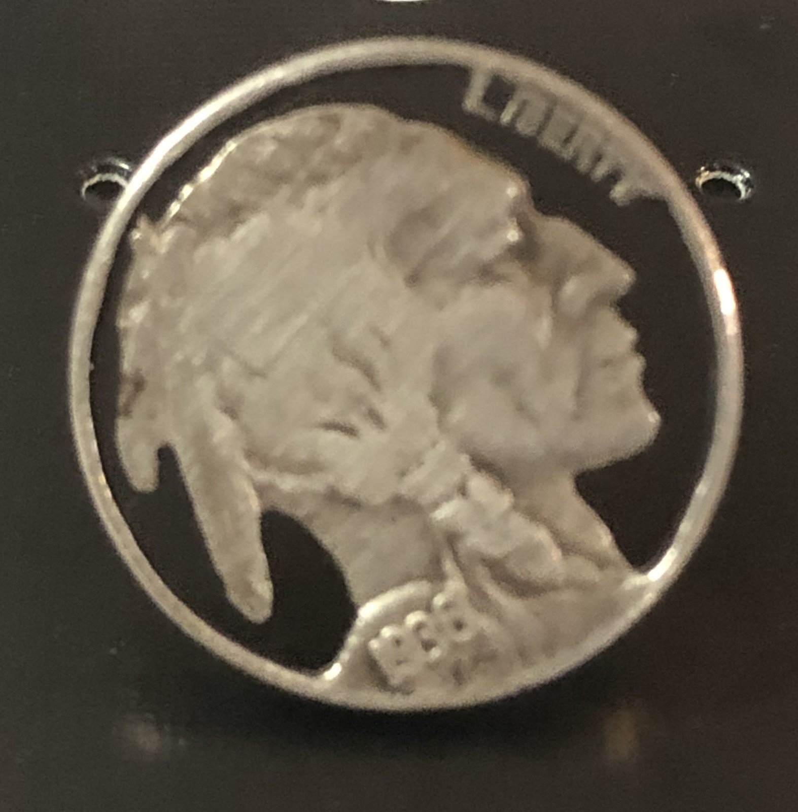 Artisan Cut Coin 1936 Buffalo Nickel Liberty Hat Pin Tie Tack Lapel Pin