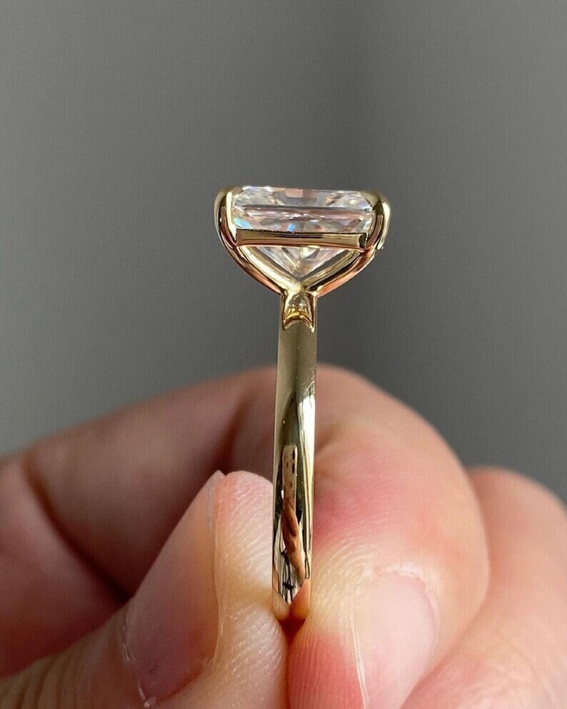IGI 3Ct Radiant Cut EF/VS1 Lab Grown Diamond Anniversary Ring In 14k Yellow Gold