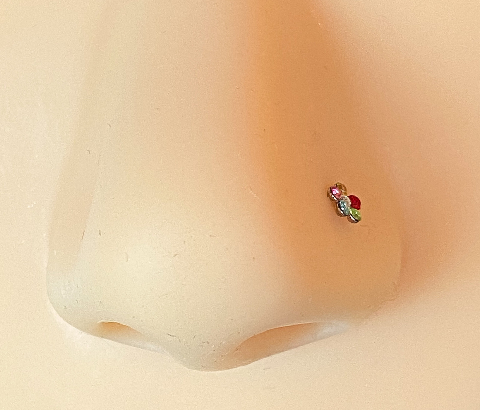 1pc Surgical Steel Nose Ring Gem Flower- choose color, 18g or 20g, Stud or Screw