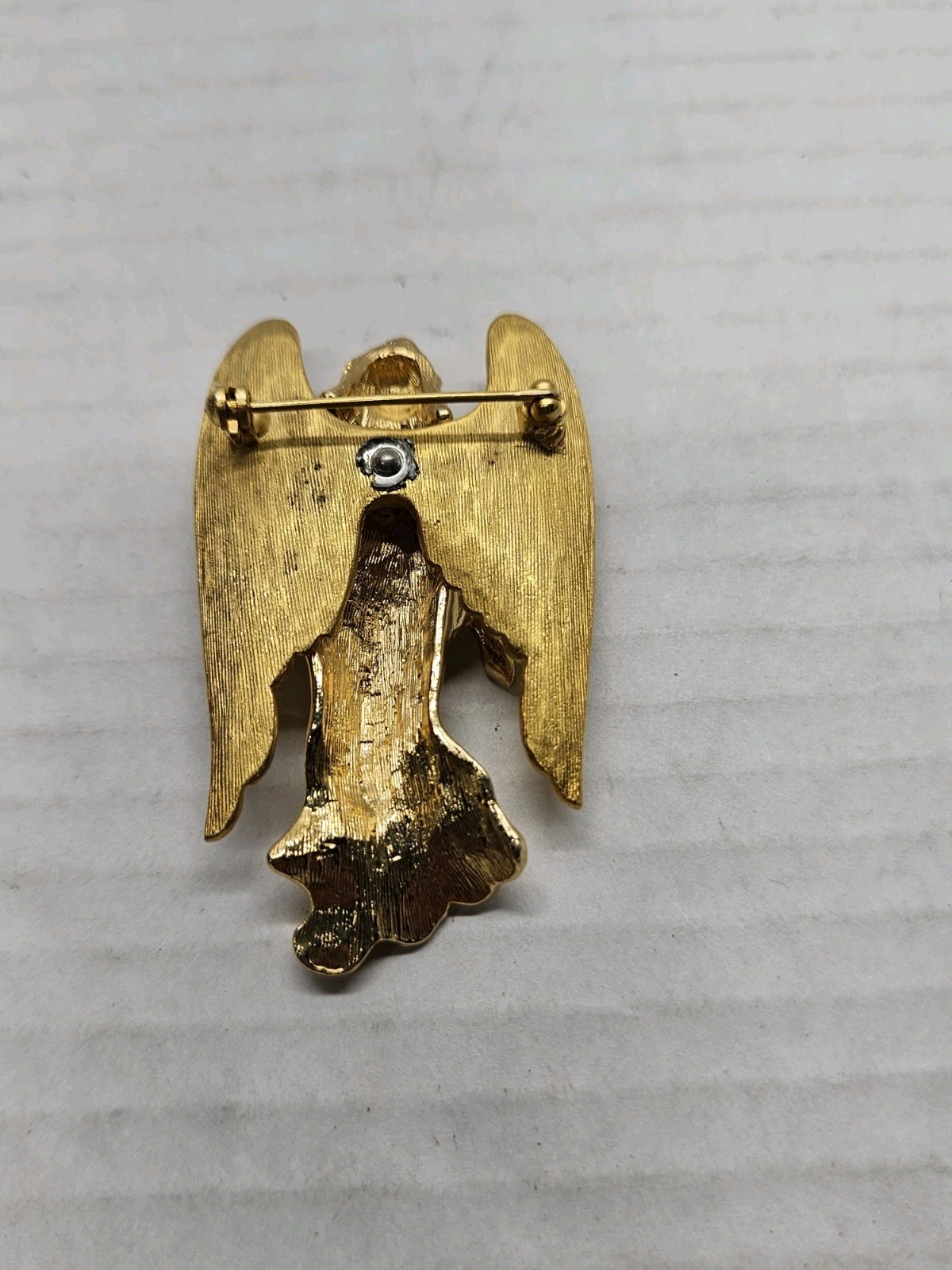 VTG Gold Tone Guardian Angel Brooch Tack Pin