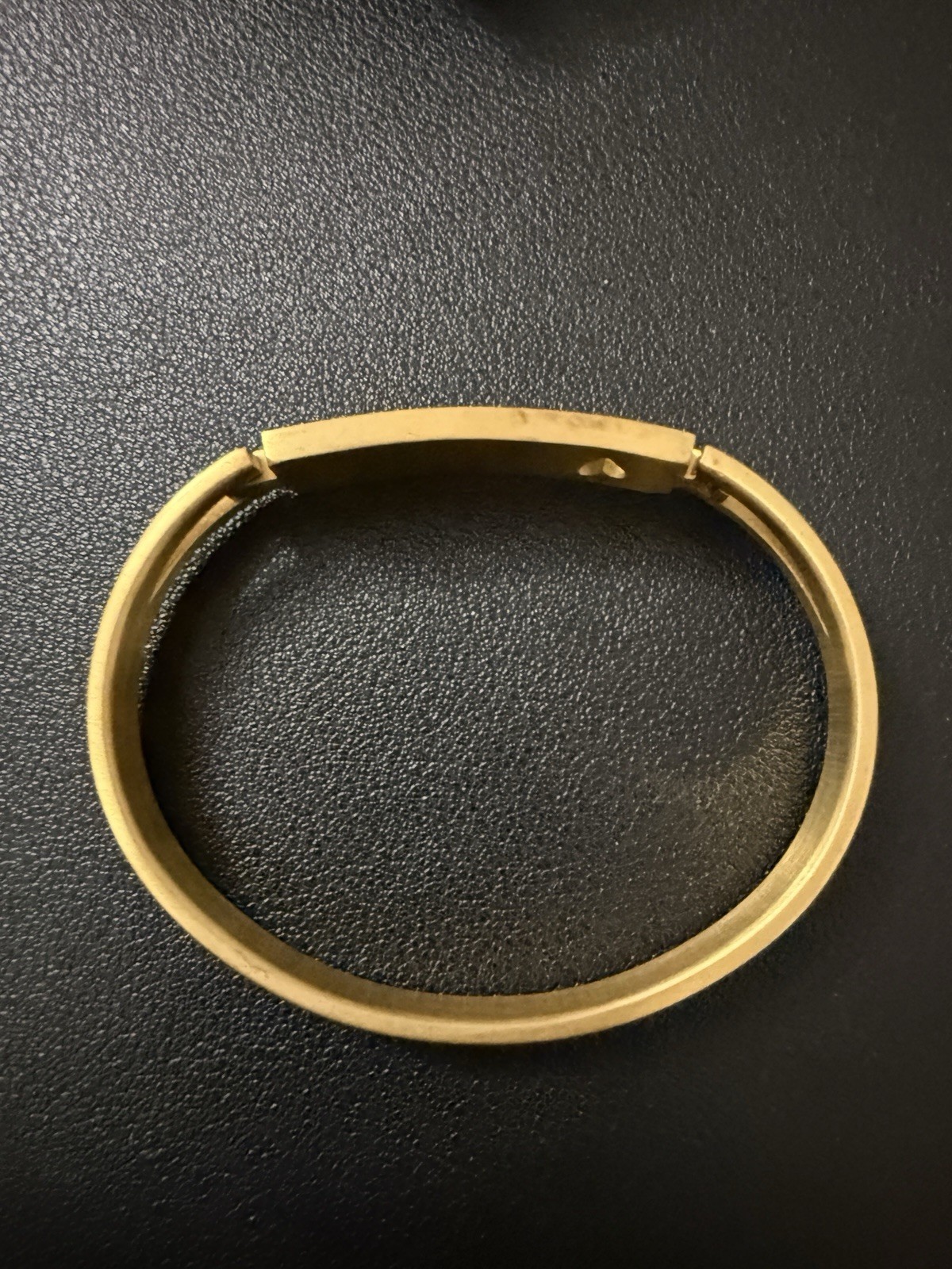 Thirty-One Heart and Soul Crystal Gold Tone Bracelet Heart Bangle Hinged