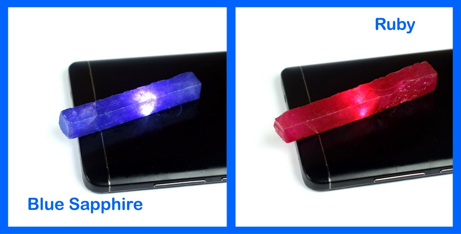 Natural 120 Ct+/65 mm African Ruby & Blue Sapphire Gemstone Slice Rough Pair