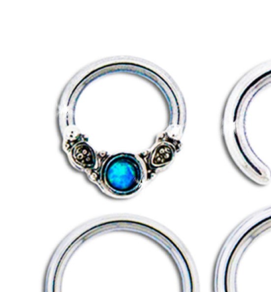 16g/14g 1/4″ & 5/16″ PETITE Captive Hoop Sim Opal Cartilage Ear Piercing Pack