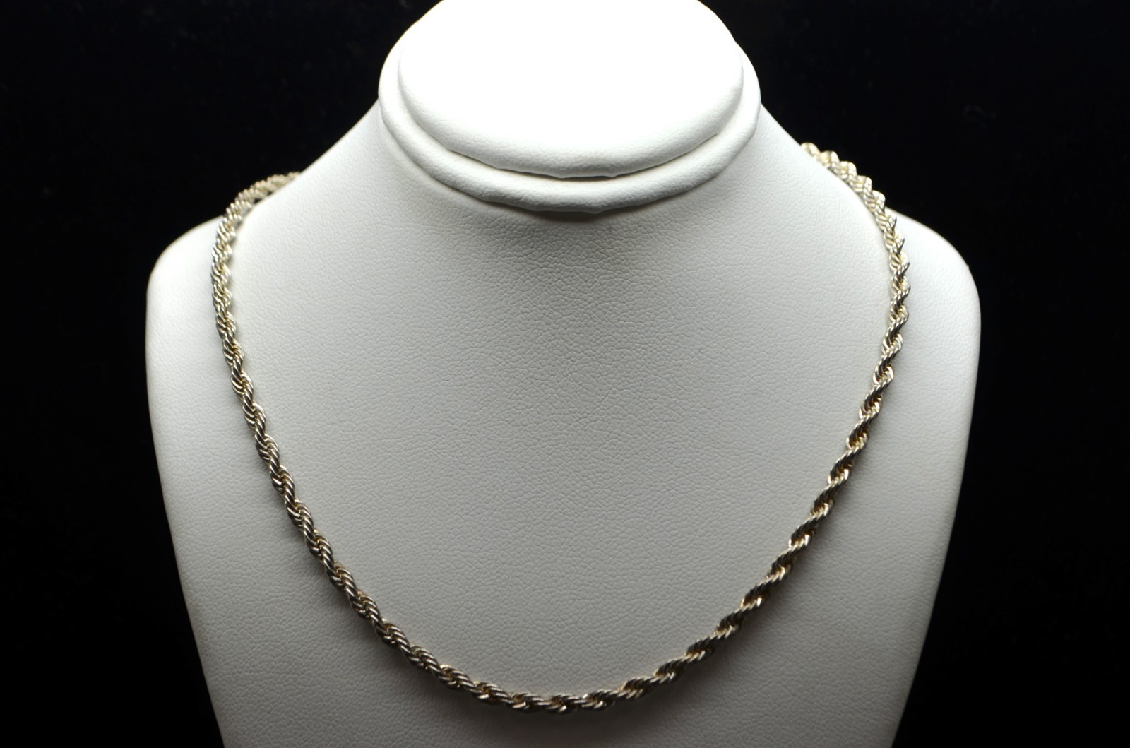 Sterling Silver Classy Twisted Rope Chain Necklace 30.0″ #FME385