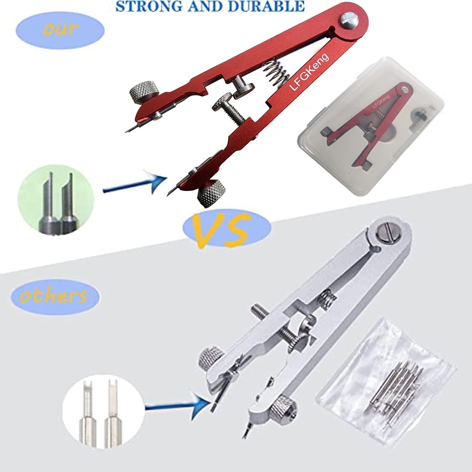 Watch Spring Bar Pliers Alloy Steel Tool Kit for Band Replacement Travel