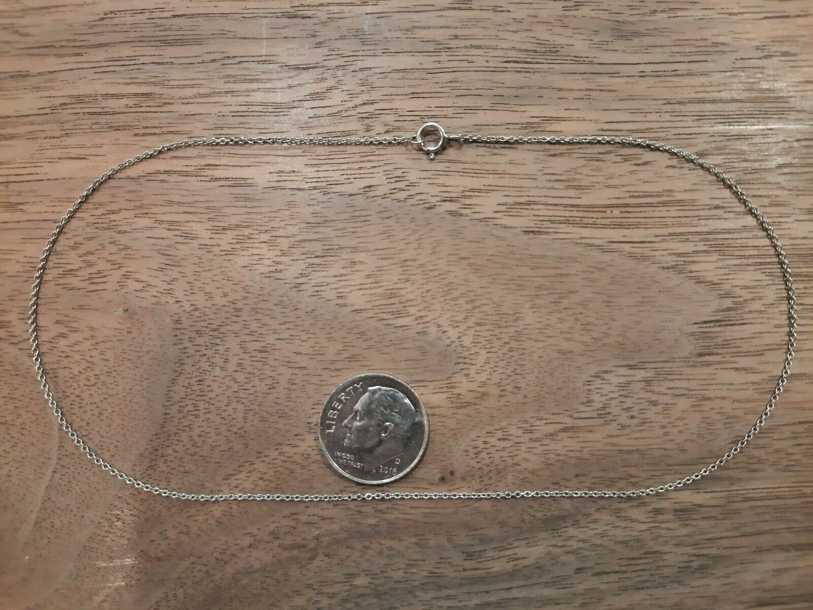 12.5″ 14K White Gold 1.0mm Child’s Rolo Chain Necklace – 0.817 grams