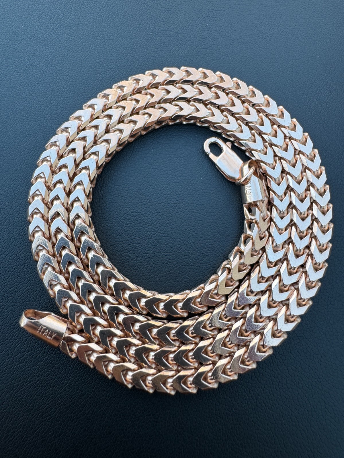 14k Rose Gold Solid 925 Sterling Silver Franco Chain 5mm Mens Necklace 18-30″