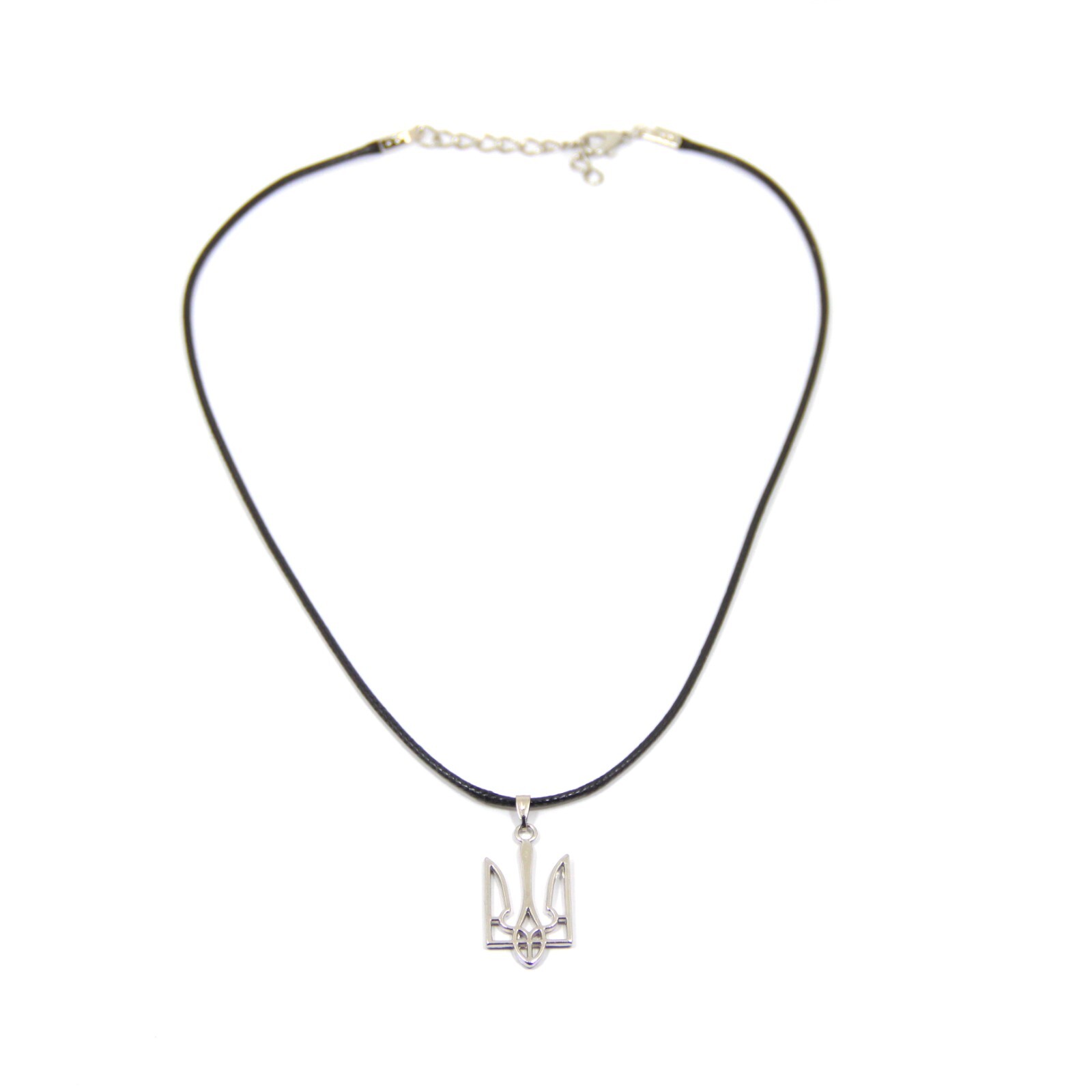 Silver Tryzub Necklace Ukrainian Jewelry Ukraine Emblem Pendant Trident Choker