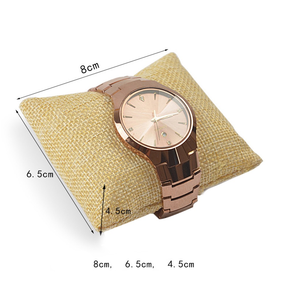 6Pcs Jewelry Display Pillows Light Yellow Soft Bracelet Pillow Watch Organizer
