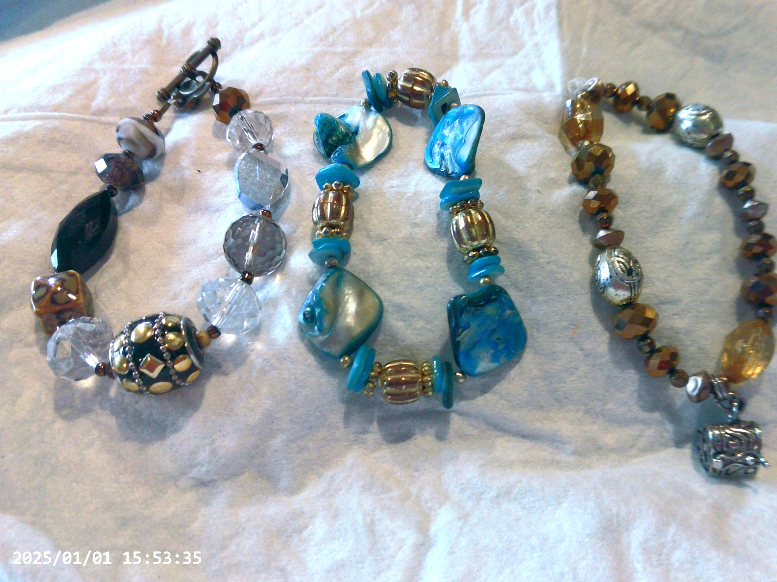 A Lot of 3 Beautiful Stretch Bracelets ( please read )