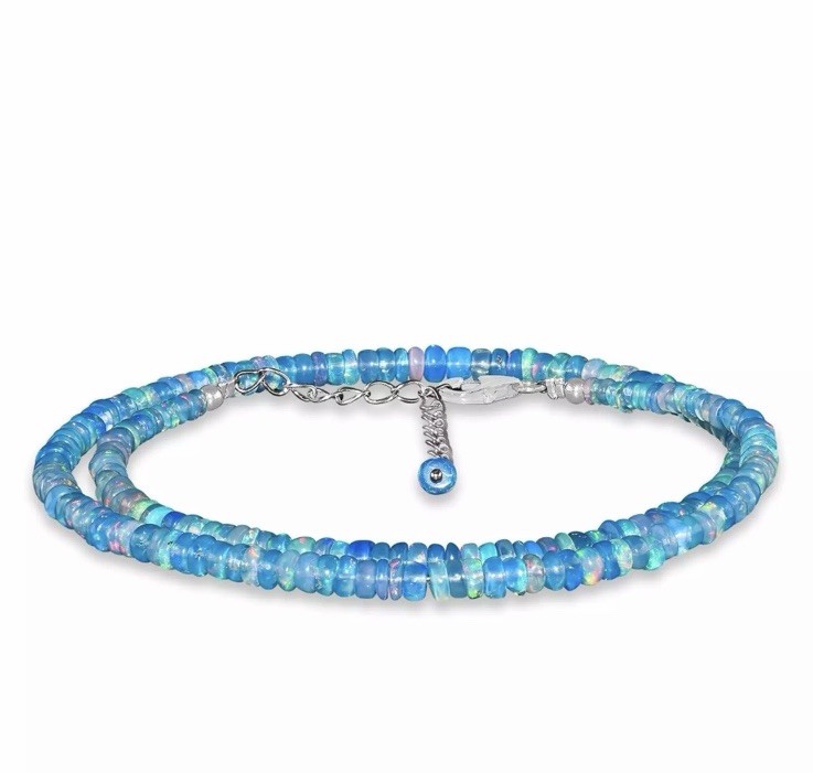 16 inch Natura Ethiopian Opal Beaded Necklace Opal Beads necklace 3-5MM Opal