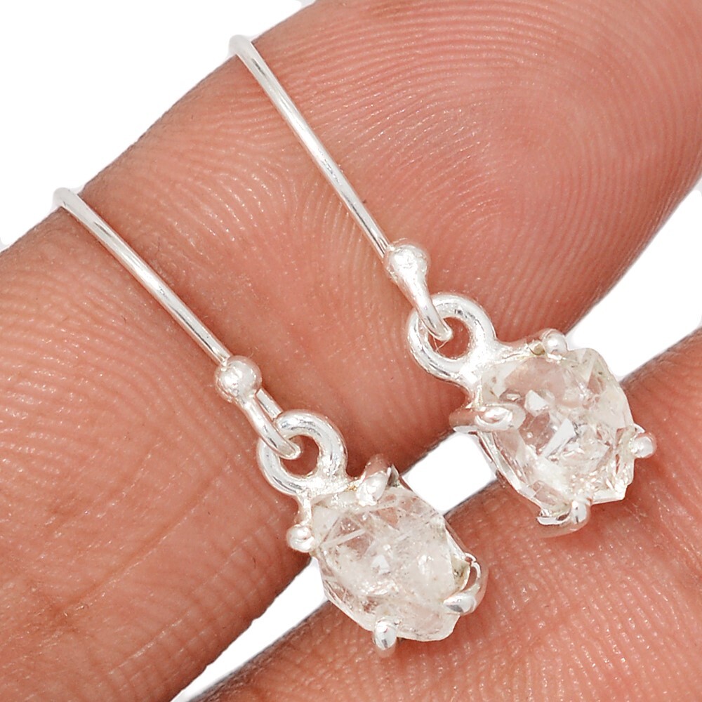 Natural Herkimer Diamond – USA 925 Sterling Silver Earrings Jewelry CE49009
