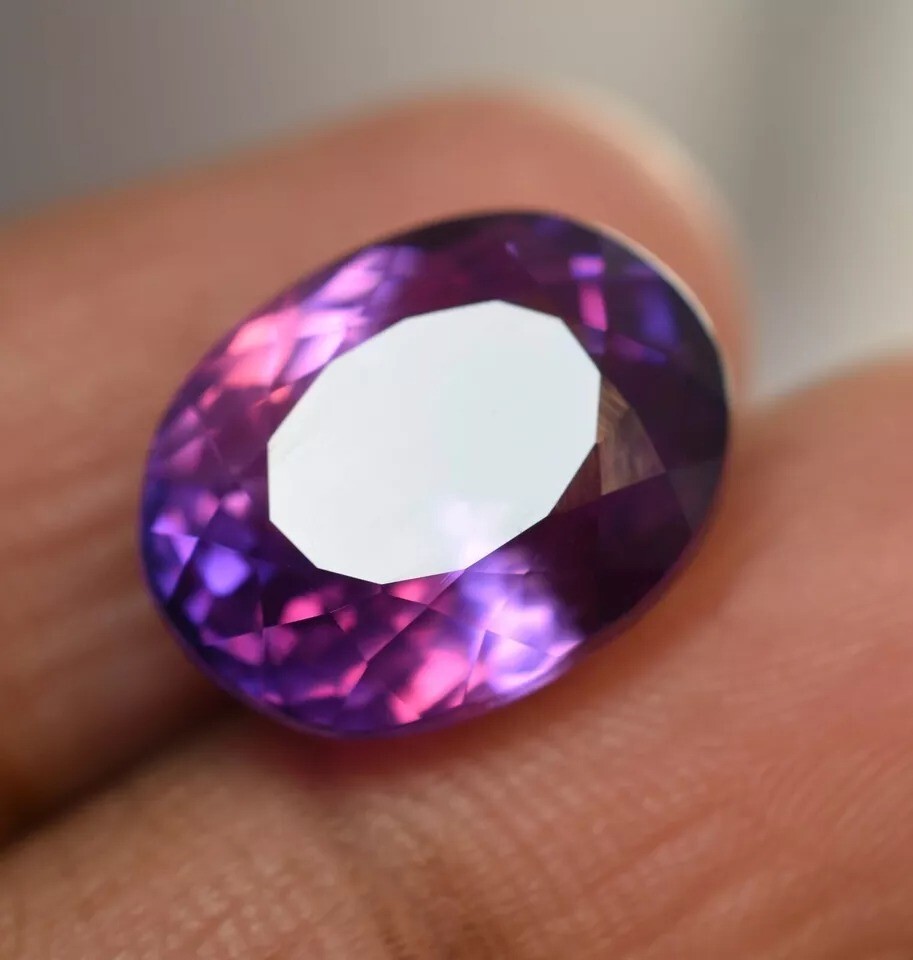 Oval Cut Natural Ceylon Purple Pink Sapphire 10-11Ct Certified Loose Gemstone