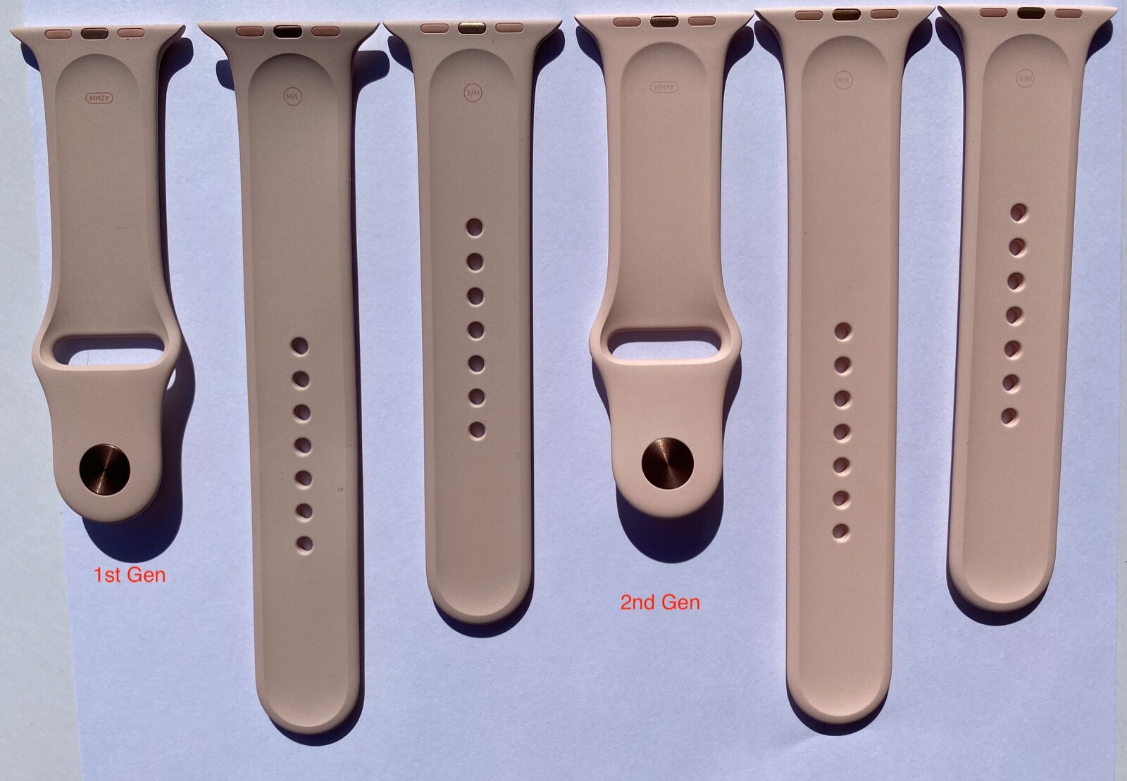 Apple Watch Pink Sand Sport Band Rose Gold Pin Series 3 38mm SE 40mm 7 41mm OEM