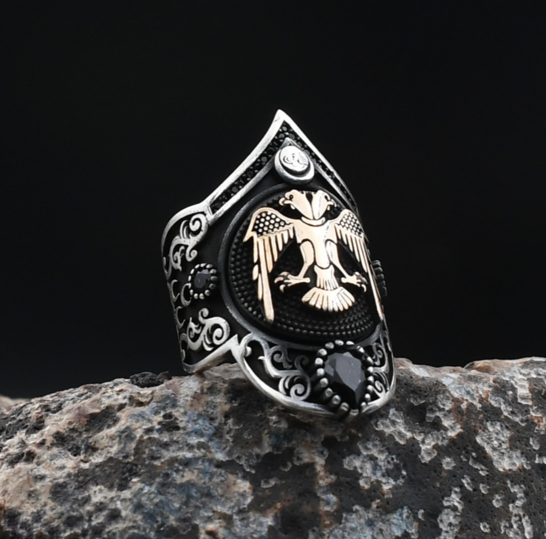 Adjustable Archer Thumb Seljuks Eagle Handmade Men’s 925 Sterling Silver Ring