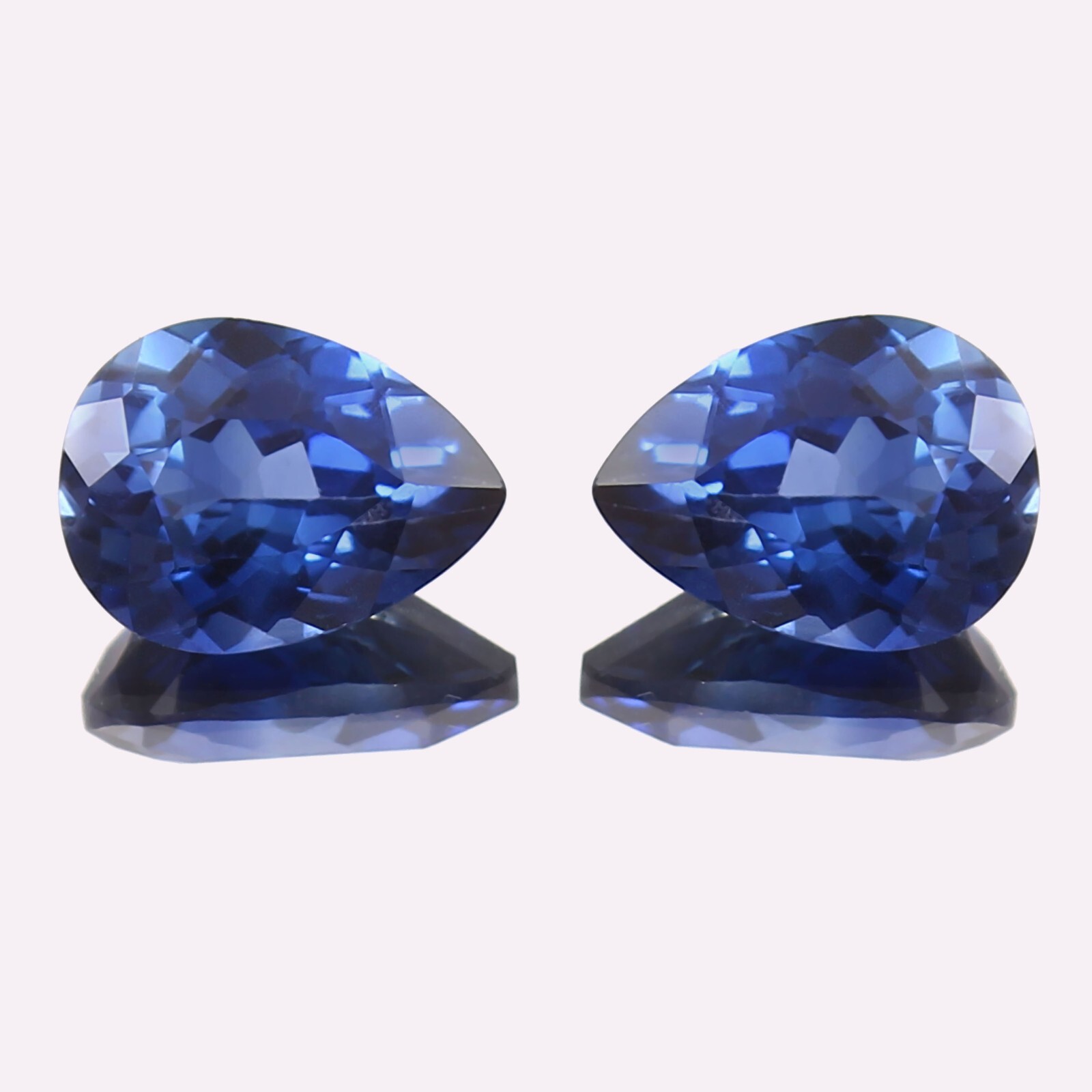 Natural Ceylon Royal Blue Sapphire Pear Cut Loose Gemstone Matched Pair 11×9 MM
