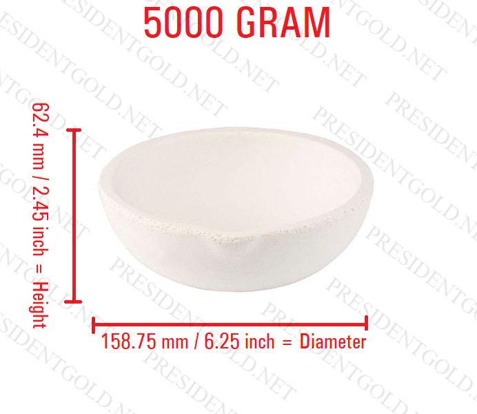 5000 Gram Ceramic Alumina Crucible Melting Gold Silver Copper Jewelers